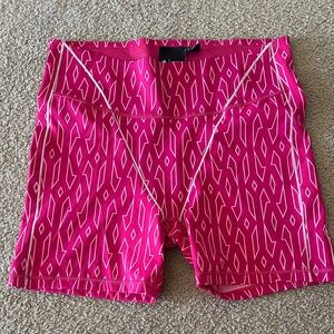 Women's Pink Geometric Bike Shorts